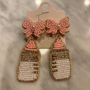 Treasure Beaded It’s a Girl bottle earrings